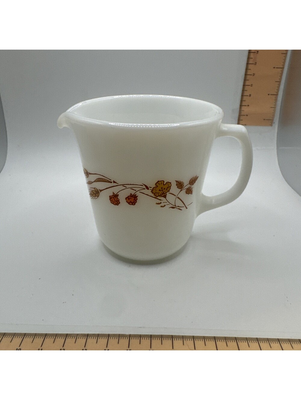 Pyrex Harvest Home Wheat Brambles Berries Pyrex Creamer Vintage 56 MCM